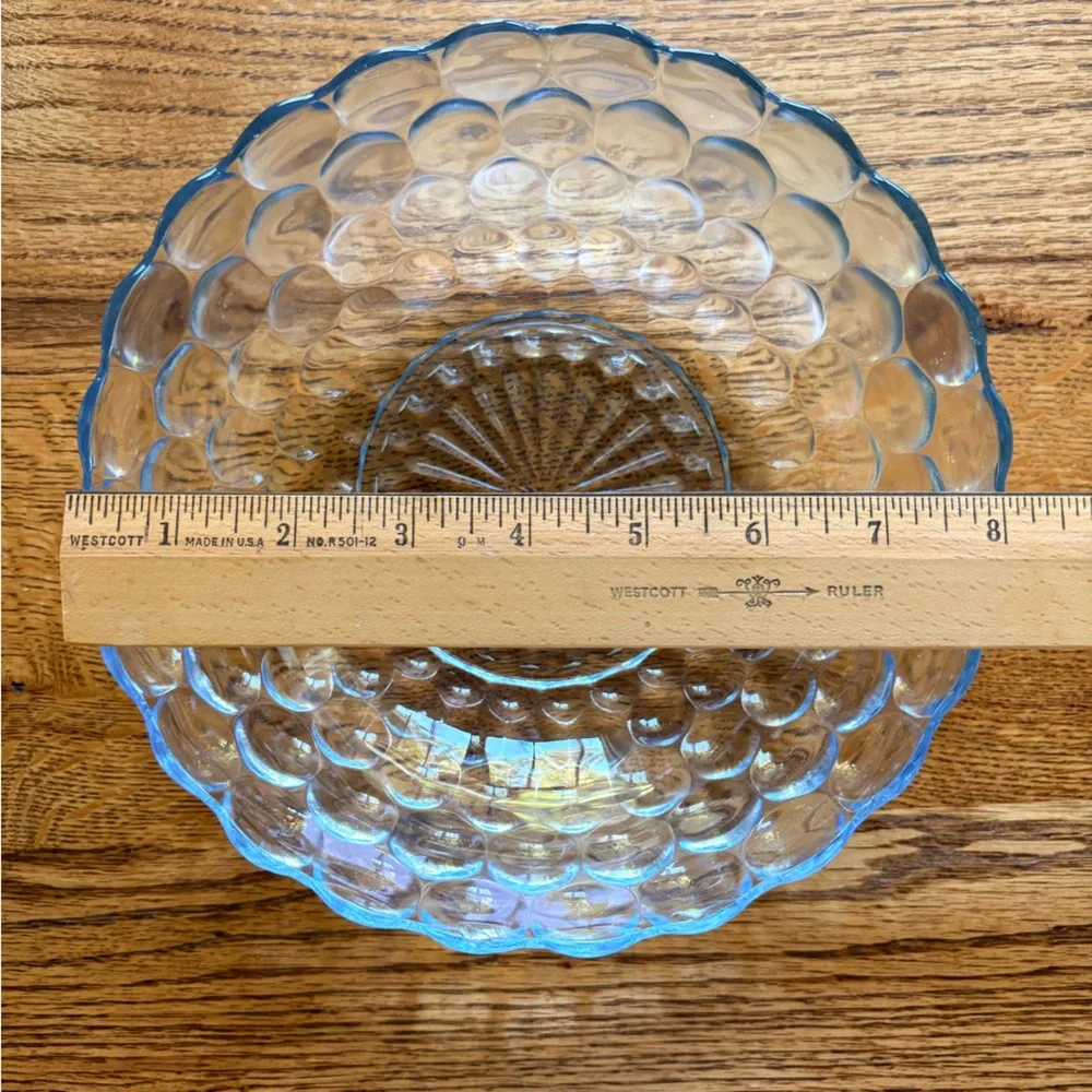 Vintage Glass Bubble Bowl- hint of blue- - Picture 12 of 15